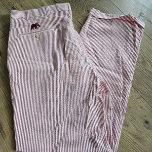 Men's crimson seersucker pants